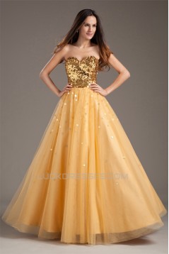 A-Line Taffeta Net Sequins Sleeveless Sweetheart Prom/Formal Evening Dresses 02020956