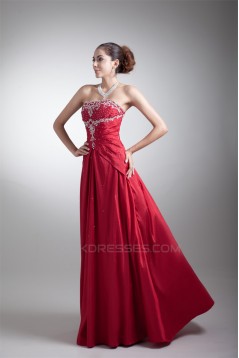 Taffeta Sleeveless Beading Floor-Length Prom/Formal Evening Dresses 02020957