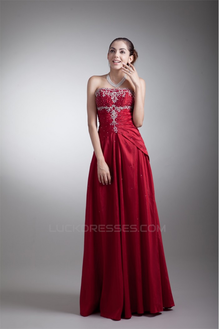 Taffeta Sleeveless Beading Floor-Length Prom/Formal Evening Dresses 02020957