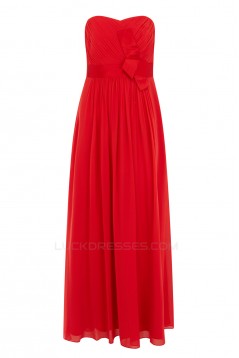 Sheath/Column Red Long Chiffon Prom Evening Party Bridesmaid Dresses 02020966