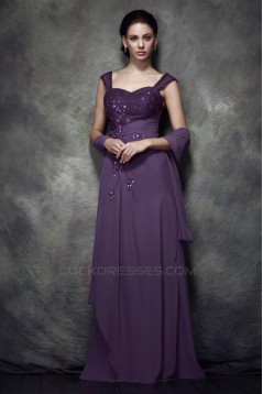 Sheath/Column Straps Sleeveless Long Chiffon Prom Evening Party Dresses 02020969