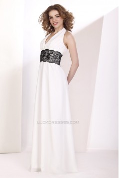 A-Line Halter Lace Chiffon Long Prom Evening Party Dresses 02020979