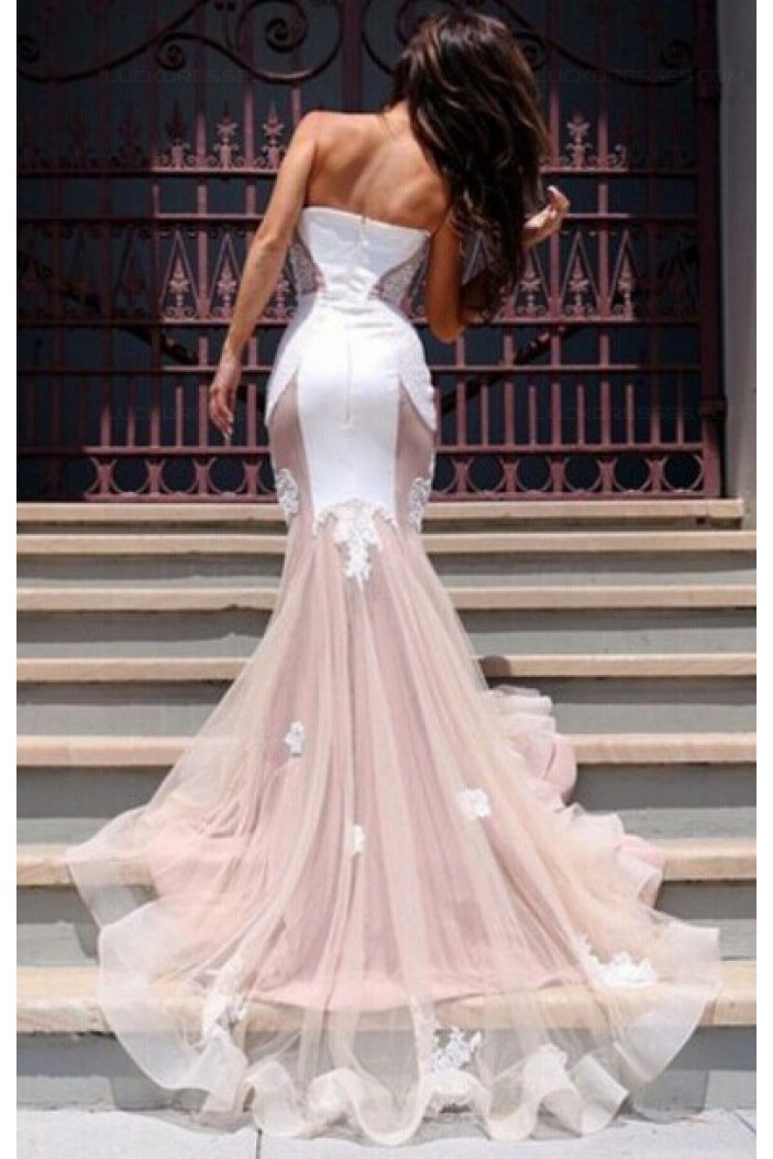 Trumpet/Mermaid Sweetheart Lace Long Prom Evening Formal Dresses 3020035