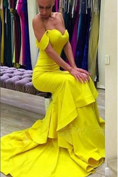 Mermaid Long Yellow Prom Evening Formal Dresses 3020044
