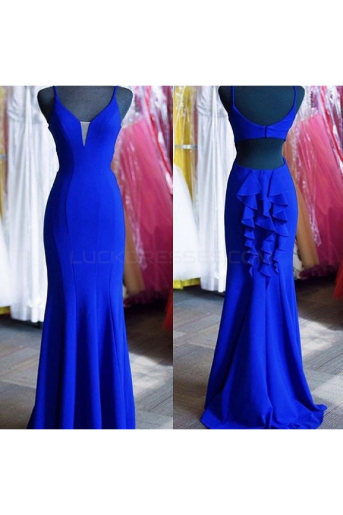 Mermaid Long Blue Prom Formal Evening Party Dresses 3021007