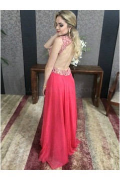 Long Red V-Neck Prom Formal Evening Party Dresses 3021066