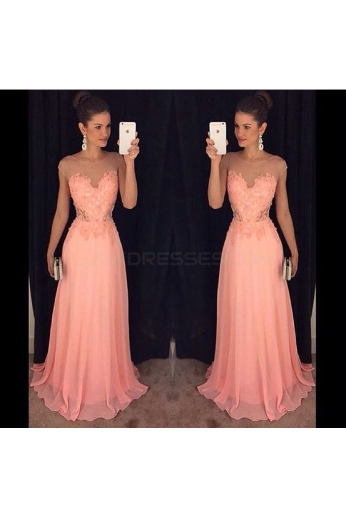 Long Lace and Chiffon Prom Formal Evening Party Dresses 3021108