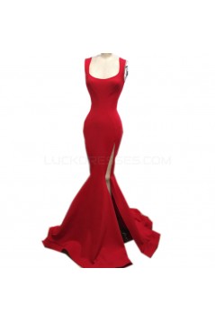 Mermaid Long Red Prom Formal Evening Party Dresses 3021157