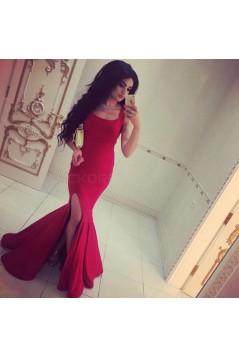 Mermaid Long Red Prom Formal Evening Party Dresses 3021157