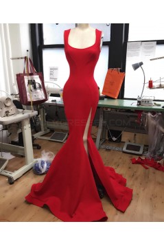 Mermaid Long Red Prom Formal Evening Party Dresses 3021157