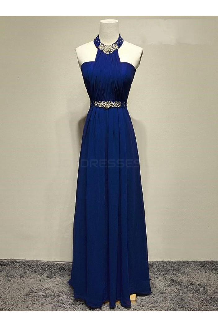 Long Blue Beaded Prom Formal Evening Party Dresses 3021173
