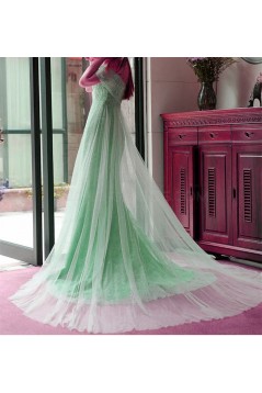 Mermaid Off-the-Shoulder Mint Green Lace Tulle Prom Formal Evening Party Dresses 3021174