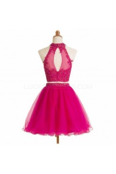 Beaded Lace Two Pieces Short Prom Homecoming Cocktail Graduation Dresses 3021188