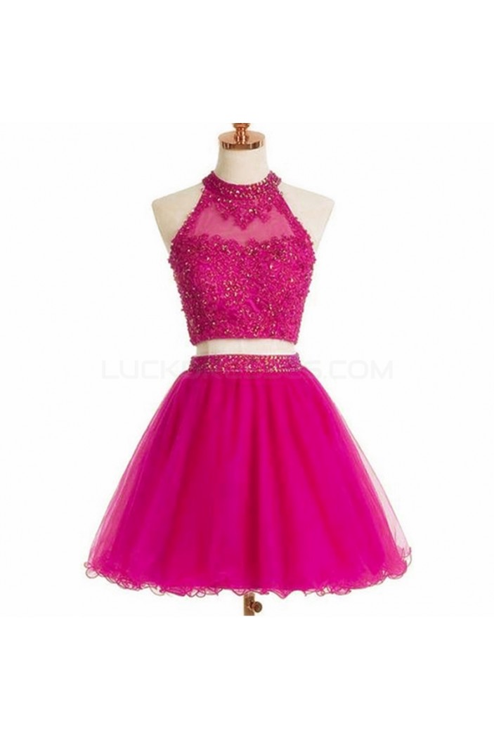 Beaded Lace Two Pieces Short Prom Homecoming Cocktail Graduation Dresses 3021188