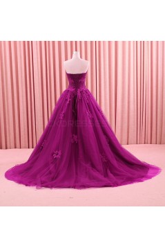 Ball Gown Lace Appliques Long Prom Formal Evening Party Dresses 3021207