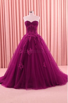 Ball Gown Lace Appliques Long Prom Formal Evening Party Dresses 3021207