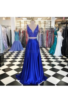 Beaded Two Pieces Prom Formal Evening Party Dresses 3021263