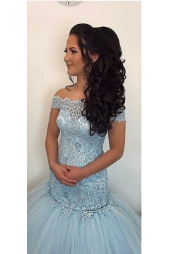 Mermaid Off-the-Shoulder Lace Appliques Long Prom Formal Evening Party Dresses 3021280