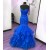 Mermaid Long Blue Lace Appliques Prom Formal Evening Party Dresses 3021284