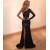 Long Black One-Sleeves Sequins Prom Formal Evening Party Dresses 3021329