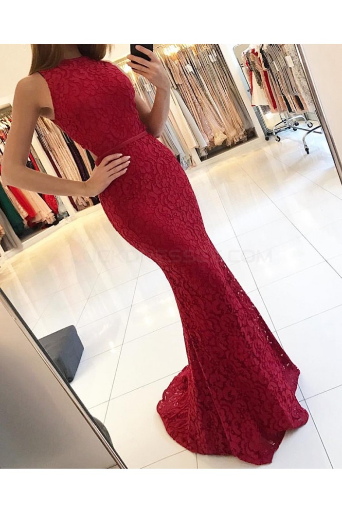 Mermaid Sleeveless Lace Long Prom Formal Evening Party Dresses 3021330