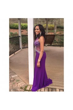 Long Purple Beaded Prom Formal Evening Party Dresses 3021402