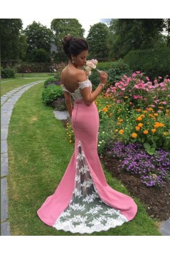 Mermaid Off-the-Shoulder Lace Long Prom Formal Evening Party Dresses 3021420