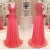 Long V-Neck Chiffon Lace Prom Formal Evening Party Dresses 3021434