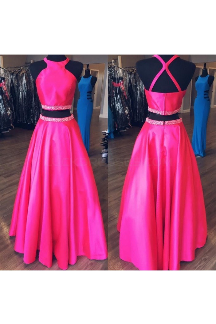 A-Line Beaded Two Pieces Prom Formal Evening Party Dresses 3021438