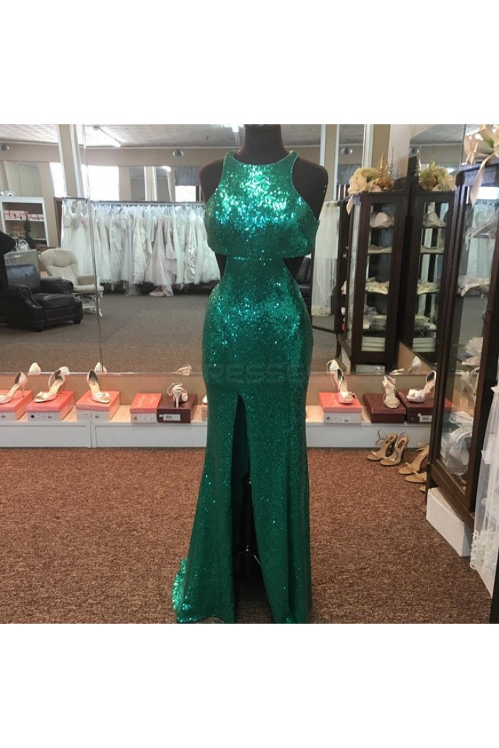 Long Green Sequins Prom Formal Evening Party Dresses 3021448