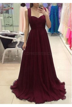 Long Blue Chiffon Prom Formal Evening Party Dresses 3021487