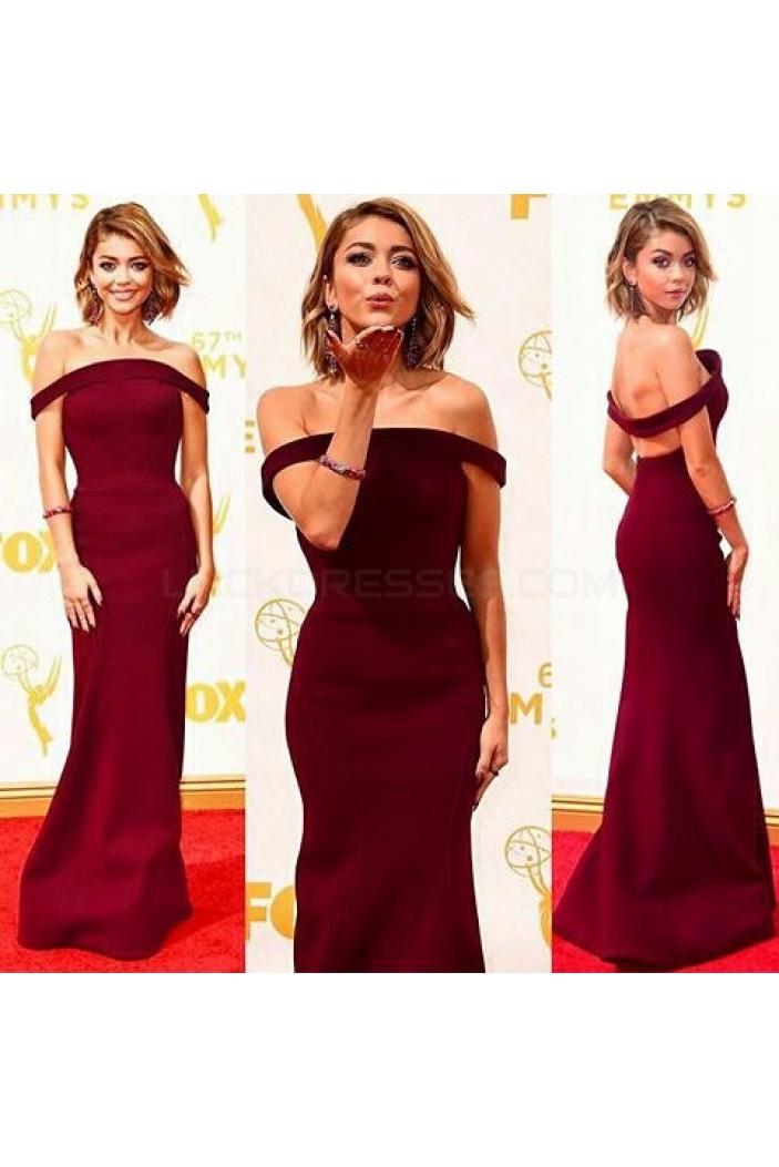 Mermaid Off-the-Shoulder Burgundy Prom Formal Evening Party Dresses 3021492