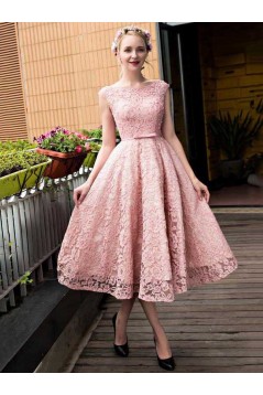 Pink Lace Prom Homecoming Cocktail Graduation Dresses 3021524