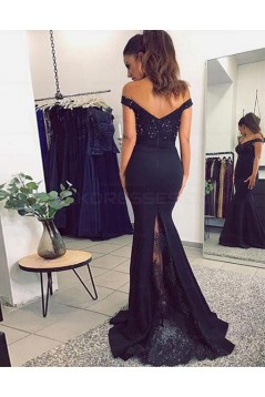Mermaid Lace Prom Dresses Long Off-the-Shoulder Evening Party Dresses 3021535