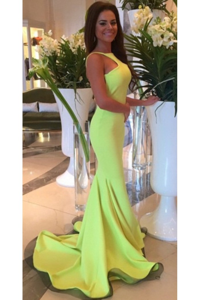 Trumpet/Mermaid Backless Long Prom Evening Formal Dresses 3020155