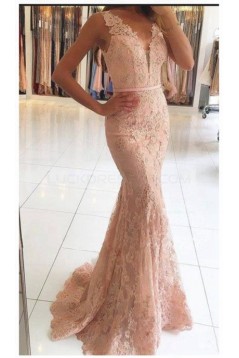 Mermaid V-Neck Lace Long Prom Evening Formal Dresses 3021570