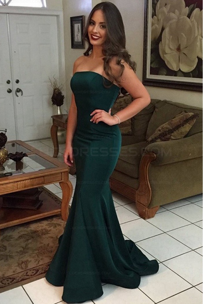 Mermaid Strapless Long Prom Evening Party Dresses 3021585