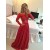 Long Sleeves Lace Appliques Top Off-the-Shoulder Red Prom Evening Formal Dresses 3020162