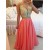 Gold Coral Long See Through Prom Evening Formal Dresses 3020167