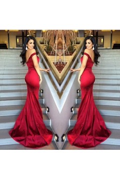Elegant Red Long Off-the-Shoulder Prom Evening Formal Dresses 3020172