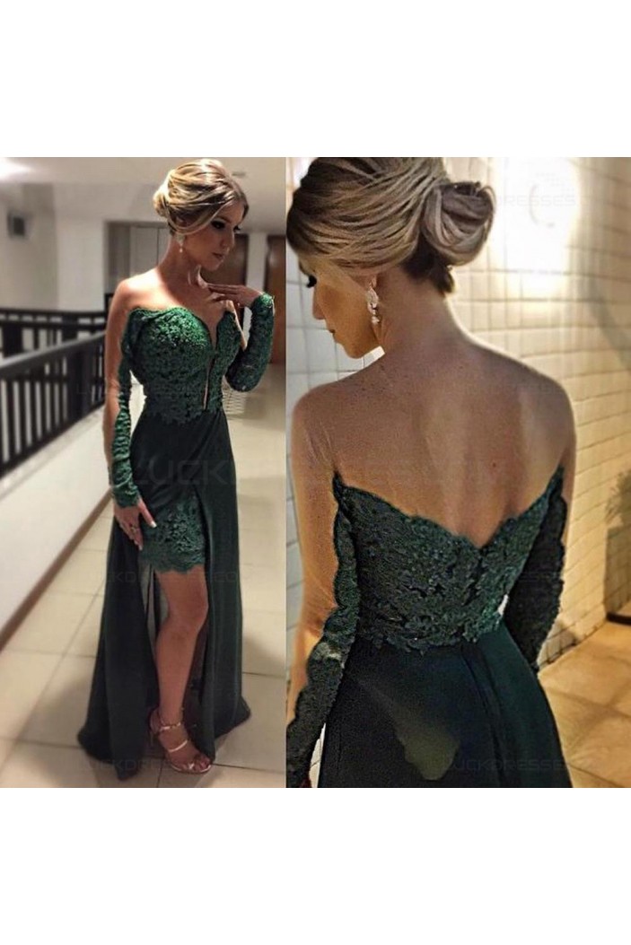 Lace Long Sleeves Long Prom Evening Formal Dresses 3020184