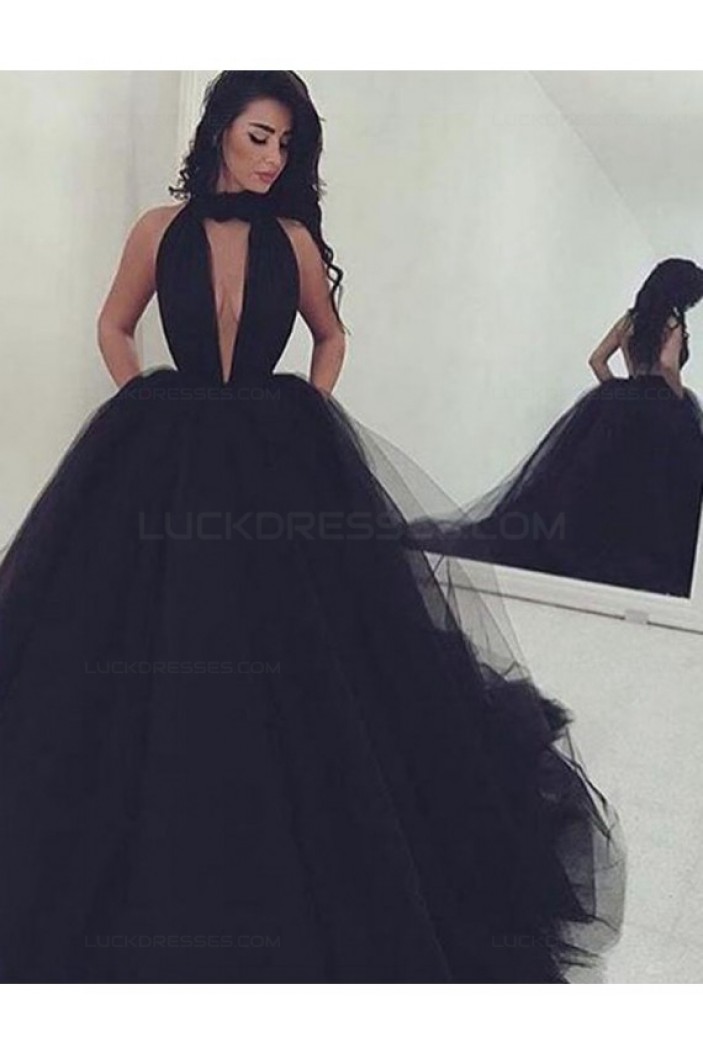 Long Black Ball Gown Prom Dresses Party Evening Gowns 3020262