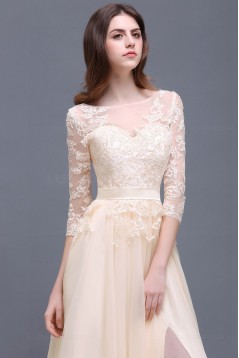 A-Line 3/4 Length Sleeve Lace Prom Dresses Party Evening Gowns 3020289