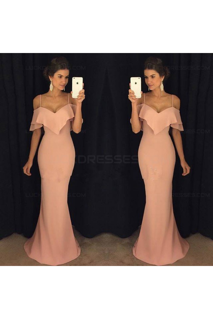 Mermaid Spaghetti Straps Long Prom Dresses Party Evening Gowns 3020333