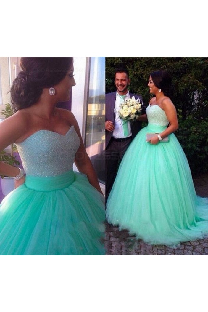 Ball Gown Sweetheart Mint Tulle Prom Dresses Party Evening Gowns 3020341