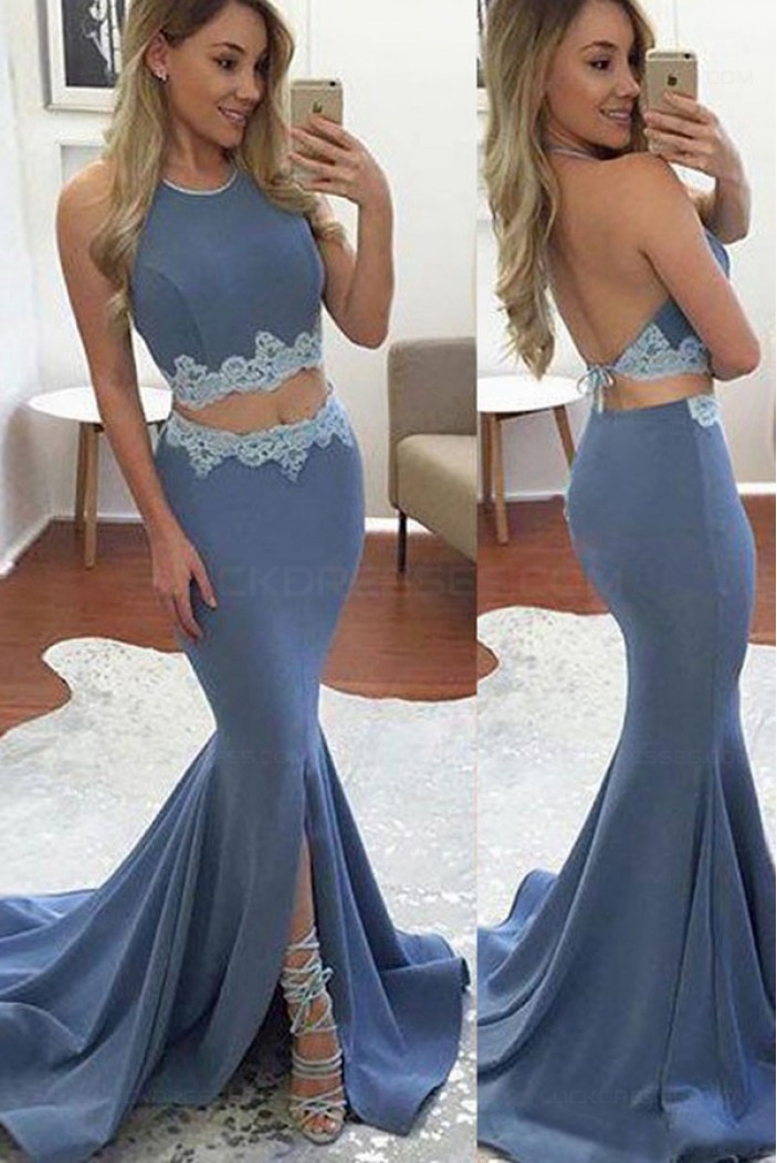 Mermaid Two Pieces Long Prom Dresses Party Evening Gowns 3020491