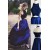 Chic Two Pieces Halter Sleeveless Royal Blue Floor-Length Prom Dresses 3020553
