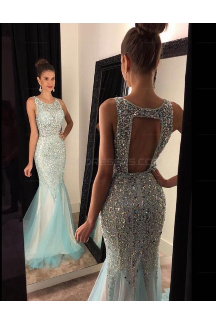 Mermaid Beaded Long Prom Evening Party Dresses 3020639