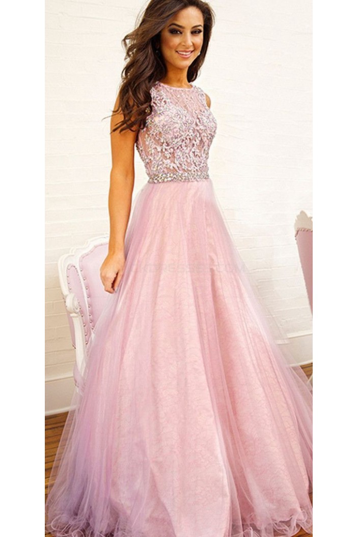 Elegant Long Pink Prom Evening Party Dresses 3020687