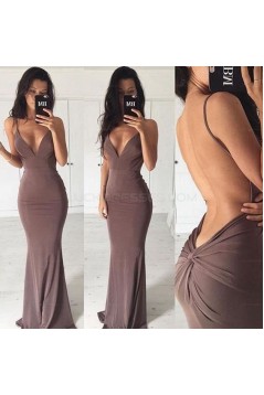 Sexy Backless Mermaid V-Neck Long Prom Evening Party Dresses 3020694